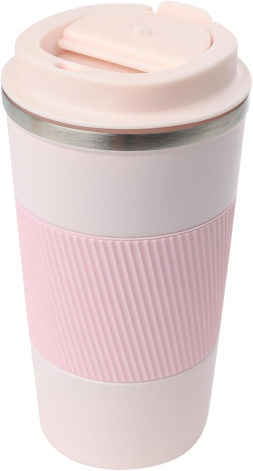 18 oz Travel Coffee Mug - Double Wall Vacuum Insulated Stainless Steel Tumbler with Flip Lid, Leak-Proof Coffee Cup with Non-Slip Silicone Base, Hot & Cold Drink Container - Image 2