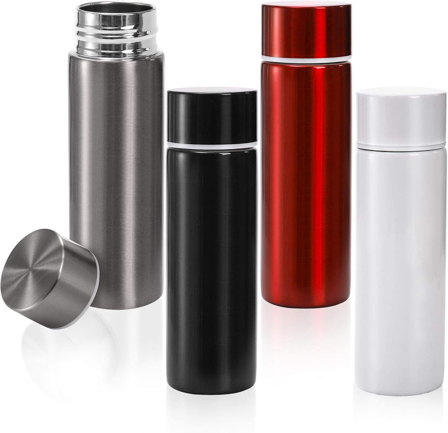 4 Pack Mini Stainless Steel Water Bottle, 5 Oz Insulated Small Water Bottle, Portable Leak-proof Purse Pocket Water Bottle Slim Water Flask, Keeps Drink Cold and Hot