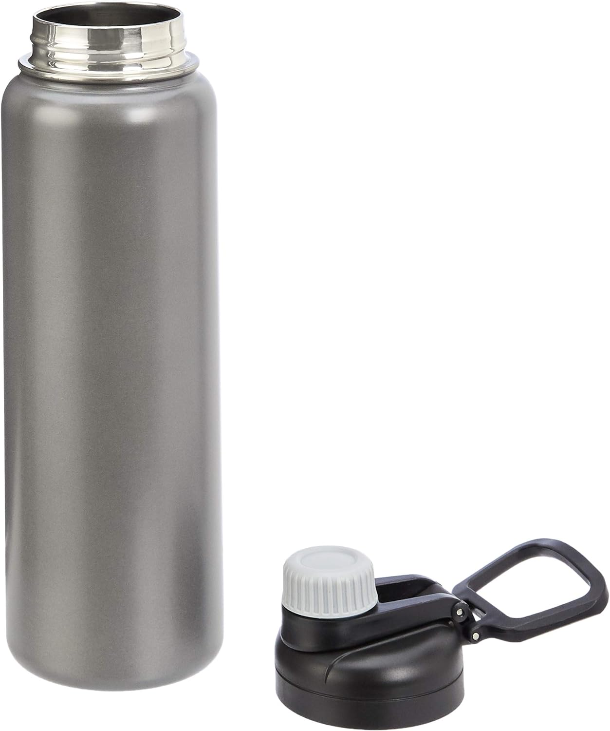 Large Stainless Steel Insulated Water Bottle, Spout Lid, 30.1 ounces, Gray - Image 2