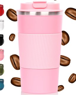Coffee cups, mugs 17 oz - Insulated Coffee Travel Mug Spill Proof with Leak Proof Lid Vacuum Stainless Steel Insulated Mug Coffee Carry-On, Reusable Coffee Mug (pink)